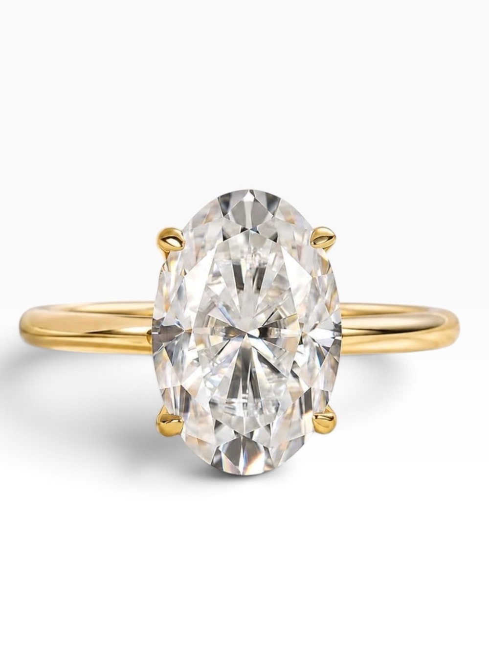 Effinny 3.5ct Oval Moissanite Engagement Ring GRA Certified Size 6